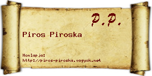 Piros Piroska névjegykártya